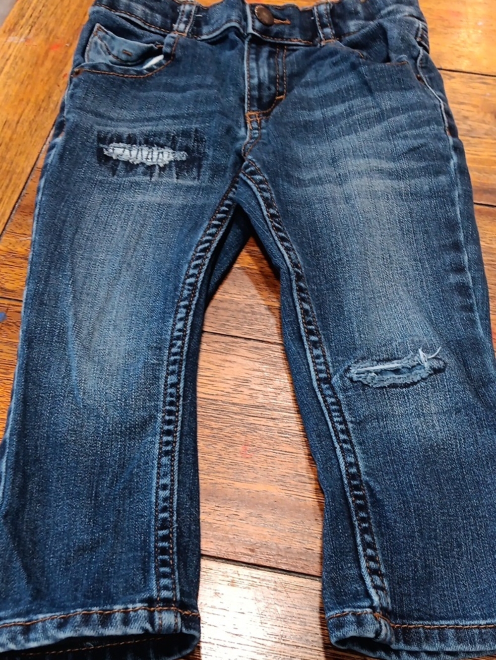 Repreve Slim Fit Distressed Girls Dark Blue Jeans